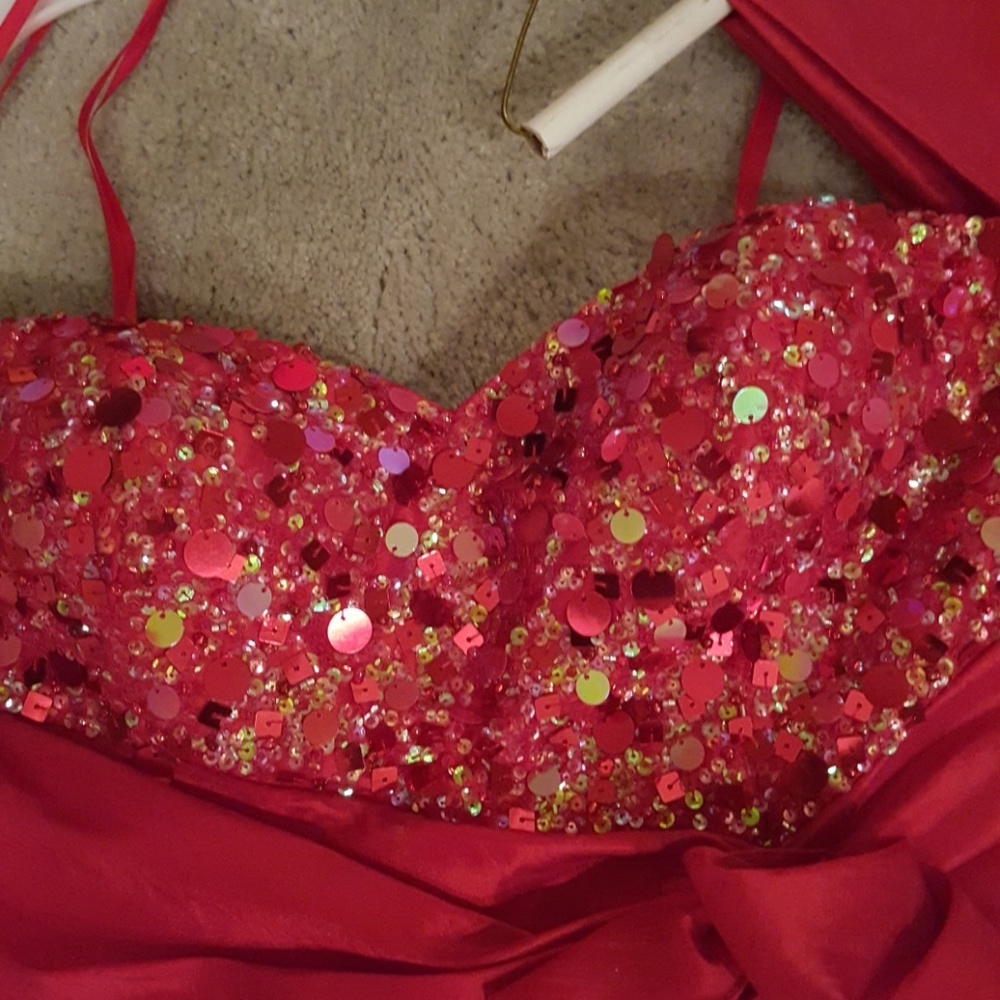 BLING RED PROM DRESS!! - Picture 4 of 6
